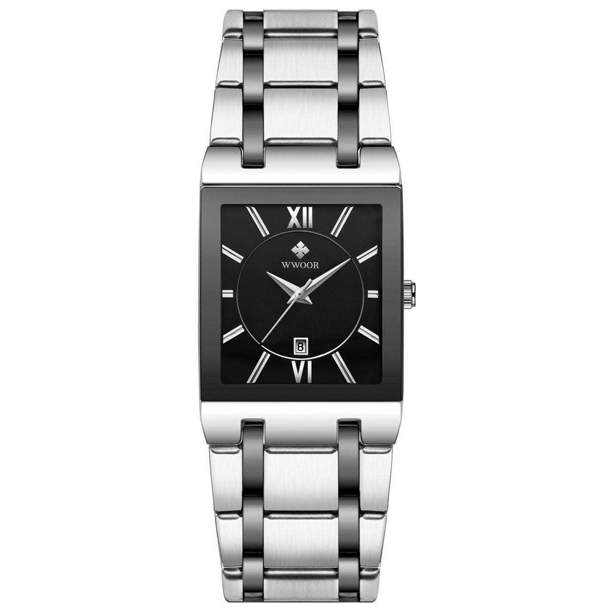 Watch - Men's Fully Automatic Square Steel Band Waterproof Quartz Watch