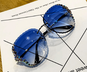 Gafas de sol - Gafas de sol de mujer de gran tamaño de moda de lujo con diamantes de imitación de diamantes 