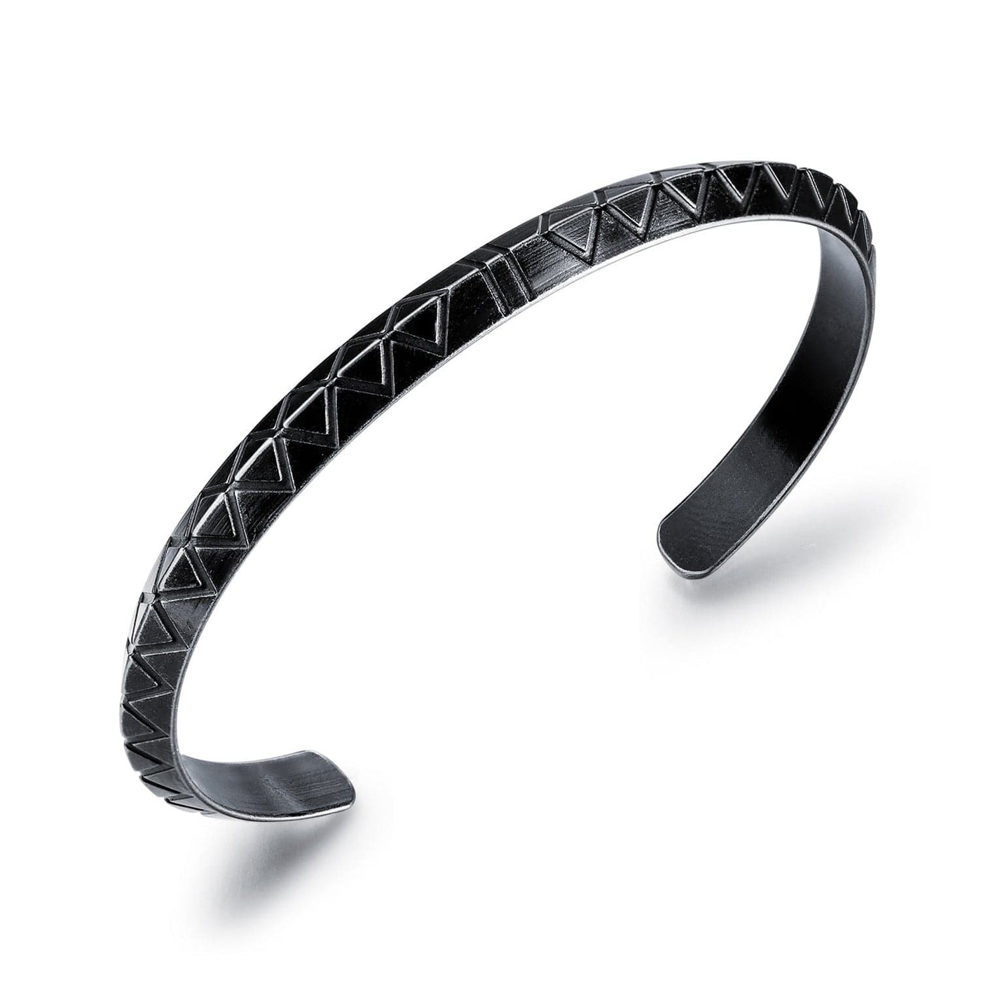 Bracelet - Men's Retro Diamond Face Titanium Steel Cold Style Open Bracelet