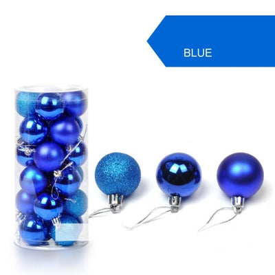 24pcs 30mm Christmas Tree Hanging Ball Ornament