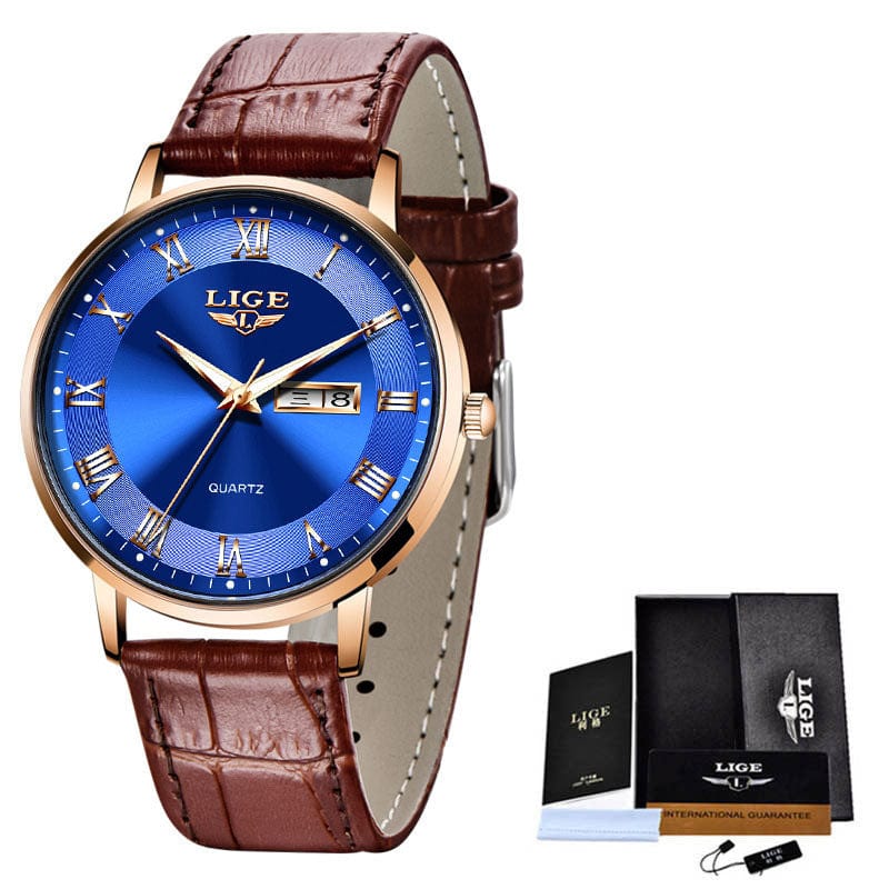 Watch - LIGE Ultra Thin Classic Milan Mesh Dual Calendar Quartz Watch