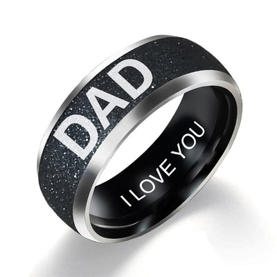Ring - Unisex Mom Dad Daughter Son Black White Family Ring