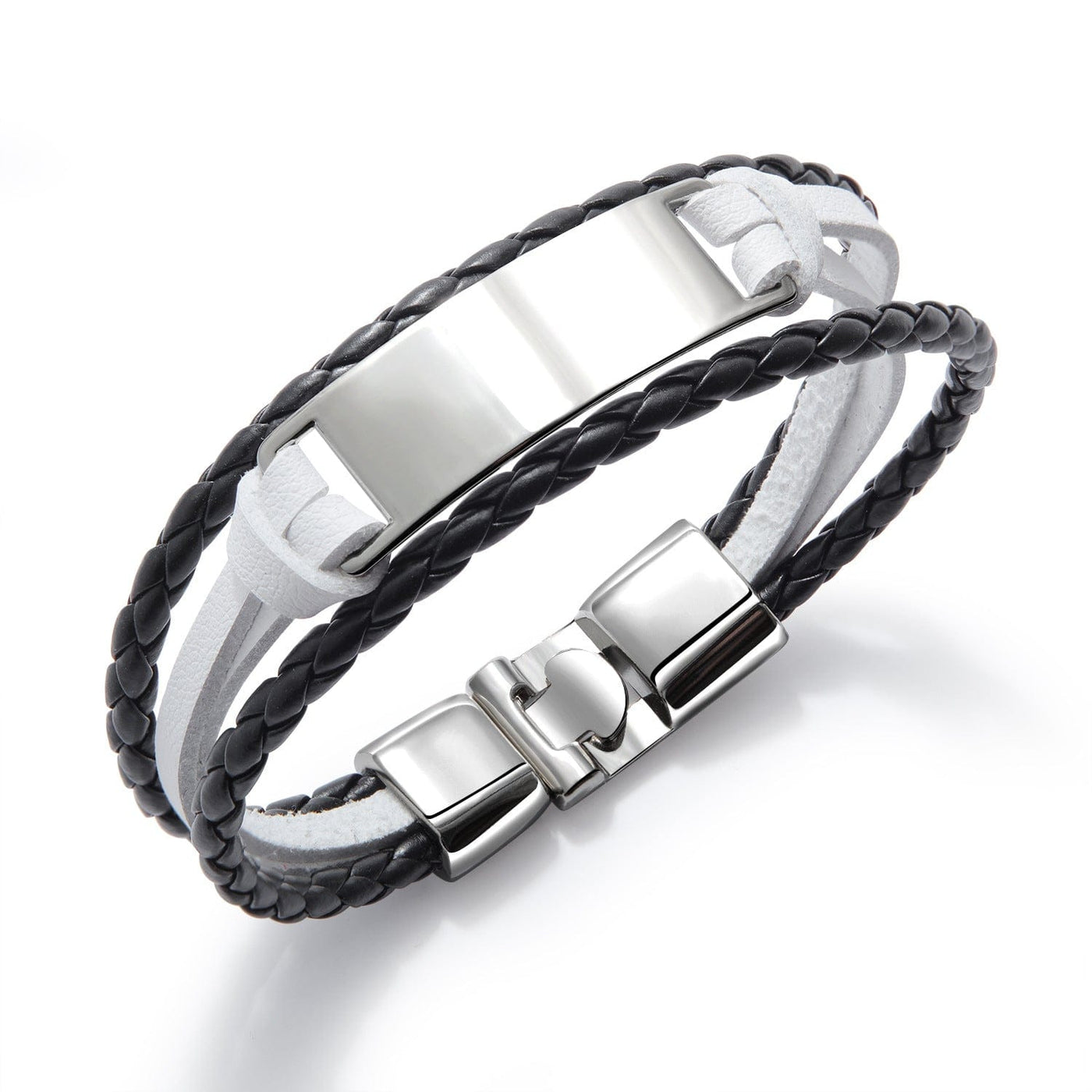 Bracelet - Men's Glossy Multi-Layer Braided Leather Bracelet