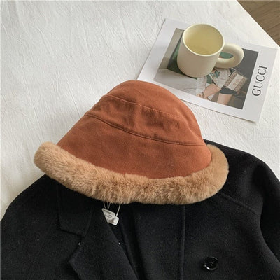 Women's Japanese Style Plush Warm And Thick Hat