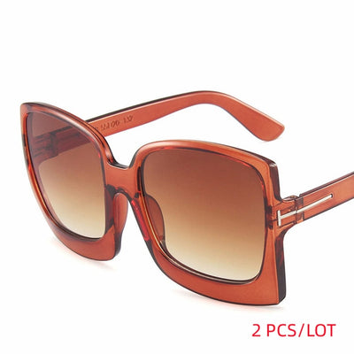 Sunglasses - Vintage Oversize Square UV400 Sun Glasses