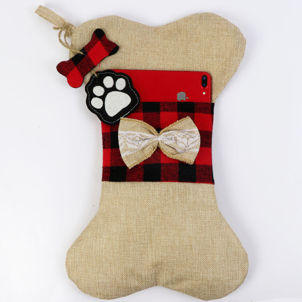 Christmas Stocking Dog Paws Xmas Sock