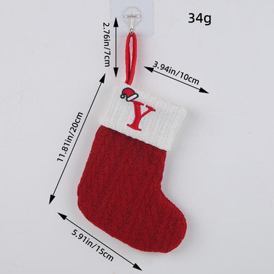 Red Christmas Stocking Personalized Letter Xmas Sock