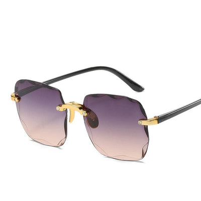 Sunglasses - Square Rimless Luxury Summer Red Unisex UV400 Sun Glasses