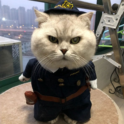 Funny Pet Halloween Costume Police Sheriff - GiddyGoatStore