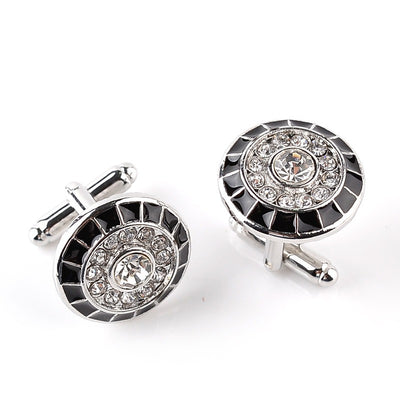 Cufflinks - French Austrian Diamond Zircon Crystal Sleeve Cuff Links