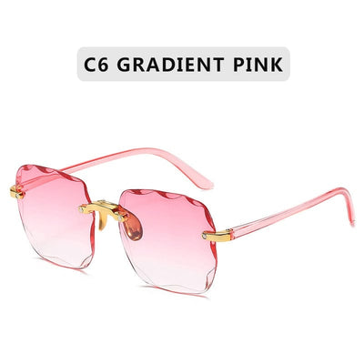 Sunglasses - Square Rimless Luxury Summer Red Unisex UV400 Sun Glasses