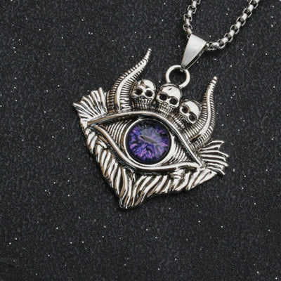 Necklace - Men's Vintage Titanium Devil's Eye Chains