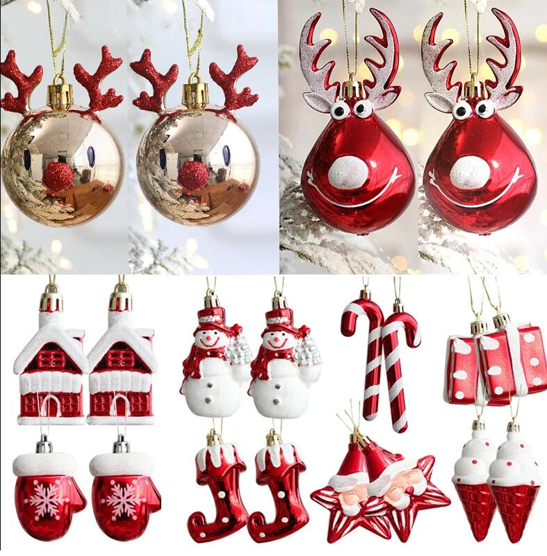 Christmas Red Gold Xmas Tree Ornaments