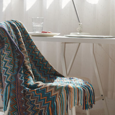 Bohemian Knitted Small Sofa Blanket - GiddyGoatStore