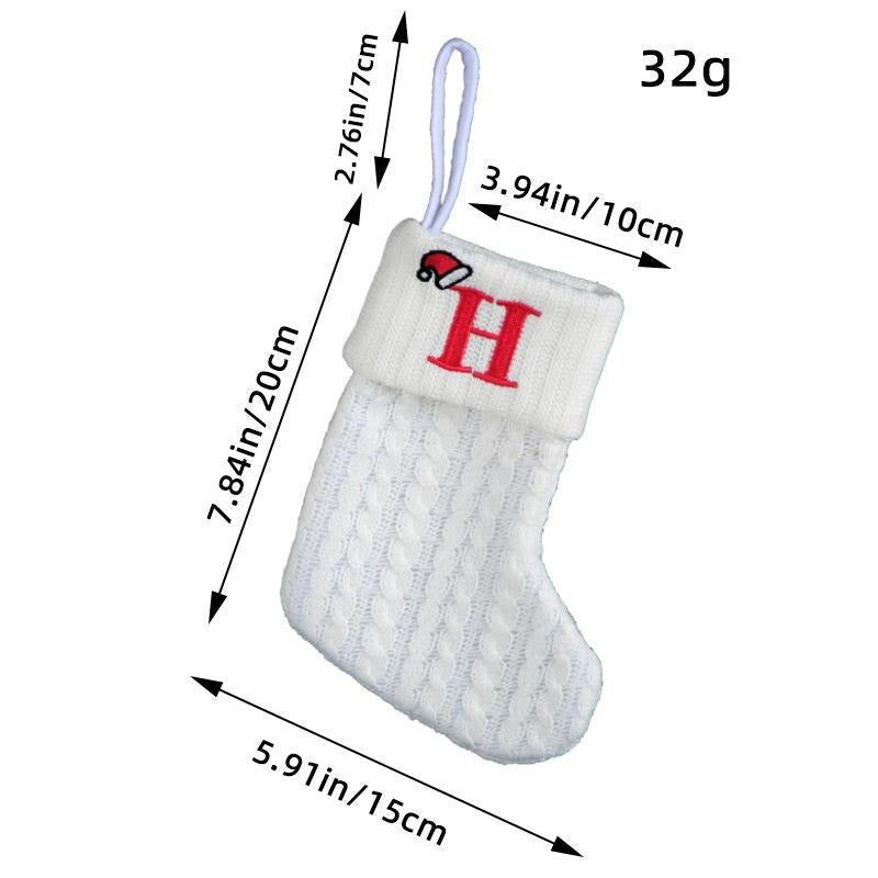 White Christmas Stocking Personalized Letter Xmas Sock