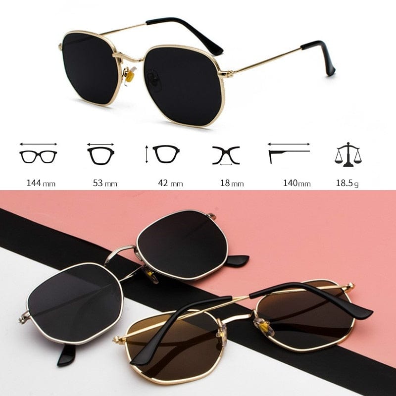 Gafas de sol - Gafas de sol con montura metálica, gafas de pesca Gold Tea UV400 