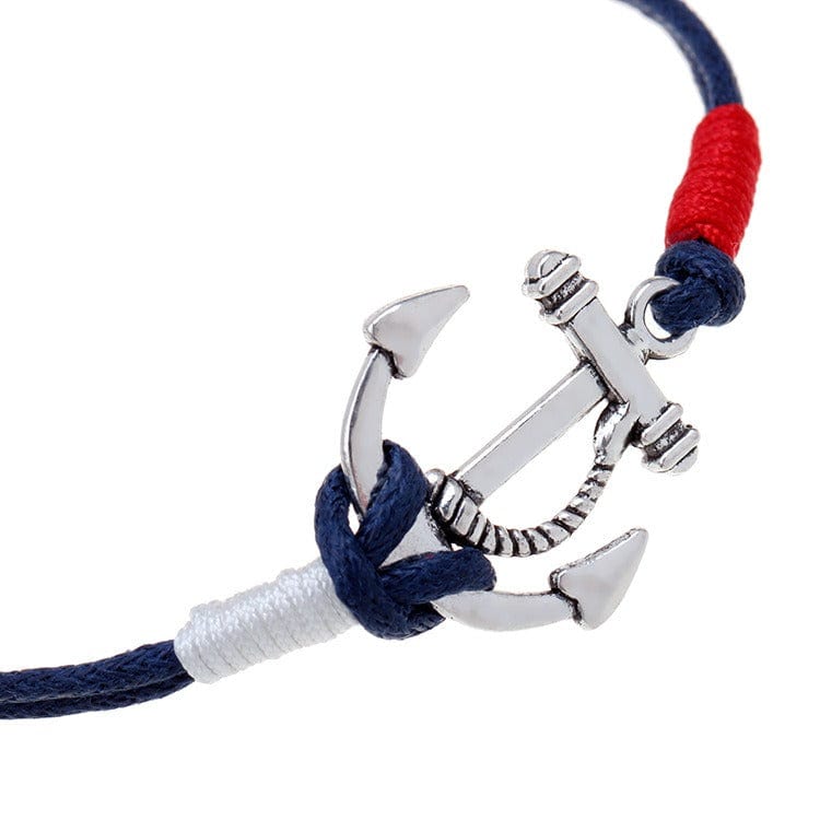 Bracelet - Men's Navy Wind Ship Anchor Hand Rope Bracelet