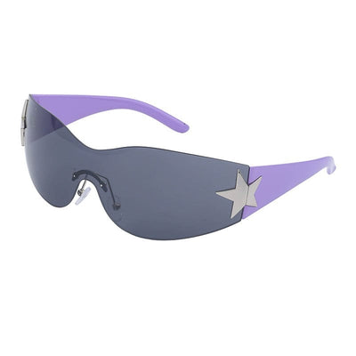 Gafas de sol - gafas de sol de las mujeres sin montura de la moda retra de la estrella estupenda
