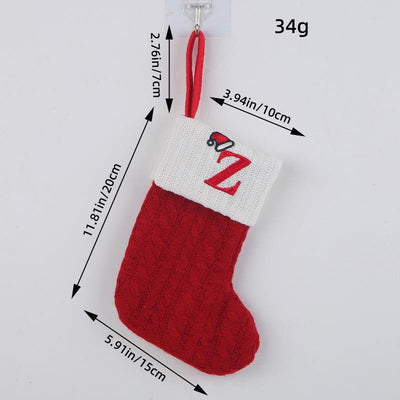 Red Christmas Stocking Personalized Letter Xmas Sock