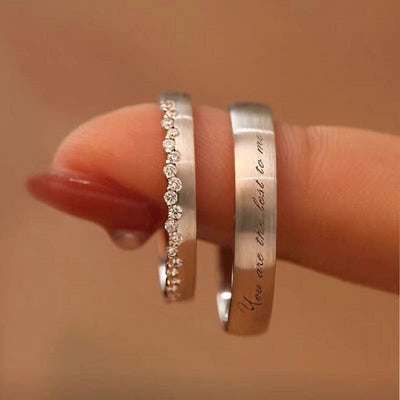 Ring - Unisex 925 Sterling Sliver Silver Your Are The Best To Me Touch Of Hearts Couple Adjustable Ring