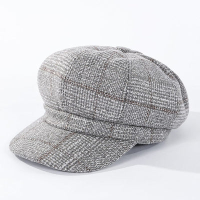 Plaid Fashion Thick Wool Women's Casual Beret Hat