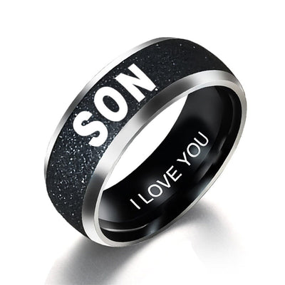 Ring - Unisex Mom Dad Daughter Son Black White Family Ring