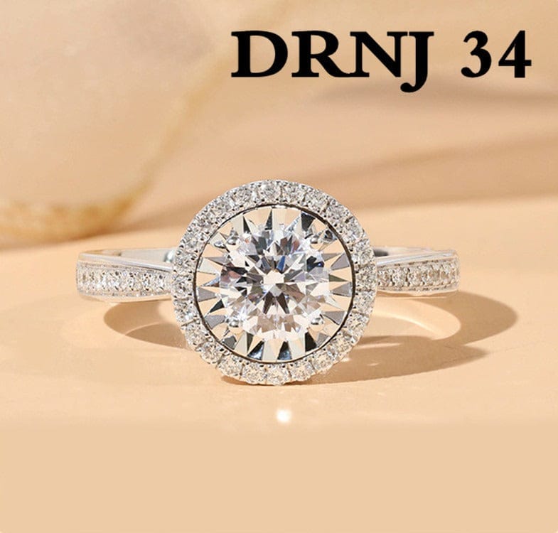 Ring - Women's Eight Heart Eight Arrow Six Claw Moissanite Zircon Wedding Ring