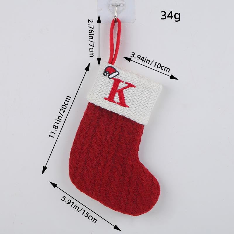 Red Christmas Stocking Personalized Letter Xmas Sock