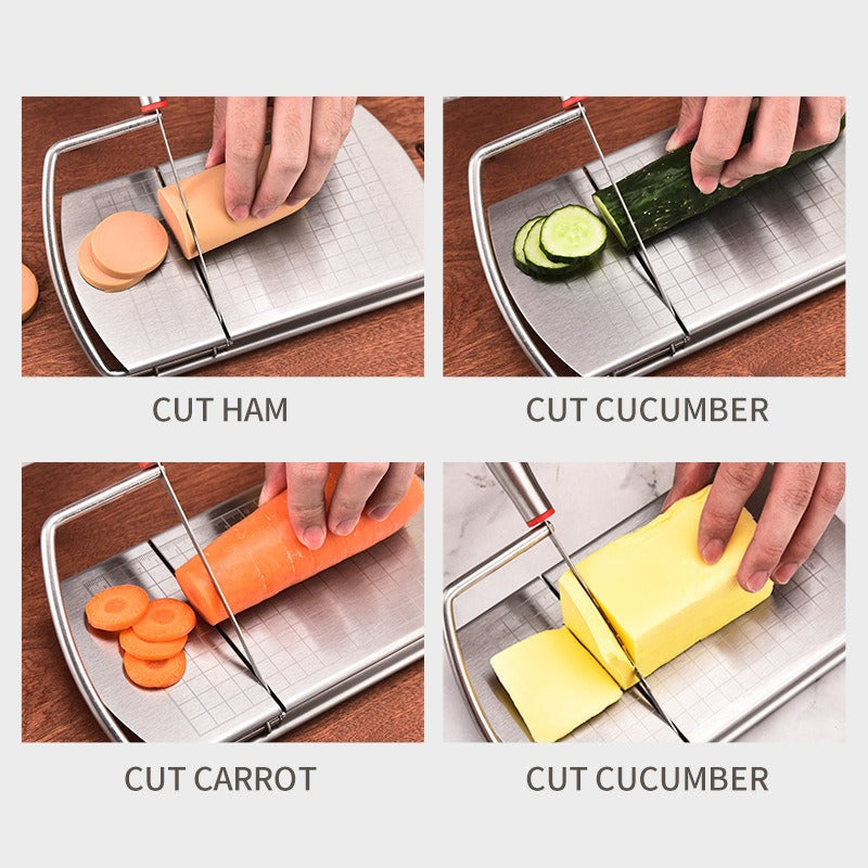 Stainless Steel Butter Cheese Cutter With Graduated Slicer