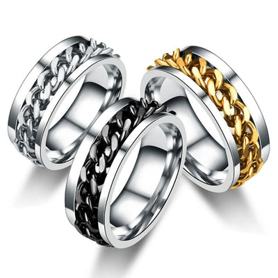 Ring - Unisex Stainless Steel Fidget Spinner Chain Ring
