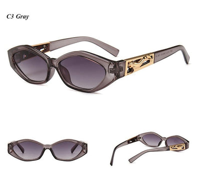 Gafas de sol - Mimiyou Golden Oculos Leopard Retro Cat Eye Gafas de sol UV400 para mujer