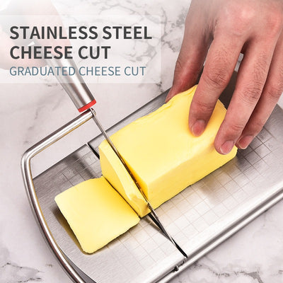 Stainless Steel Butter Cheese Cutter With Graduated Slicer