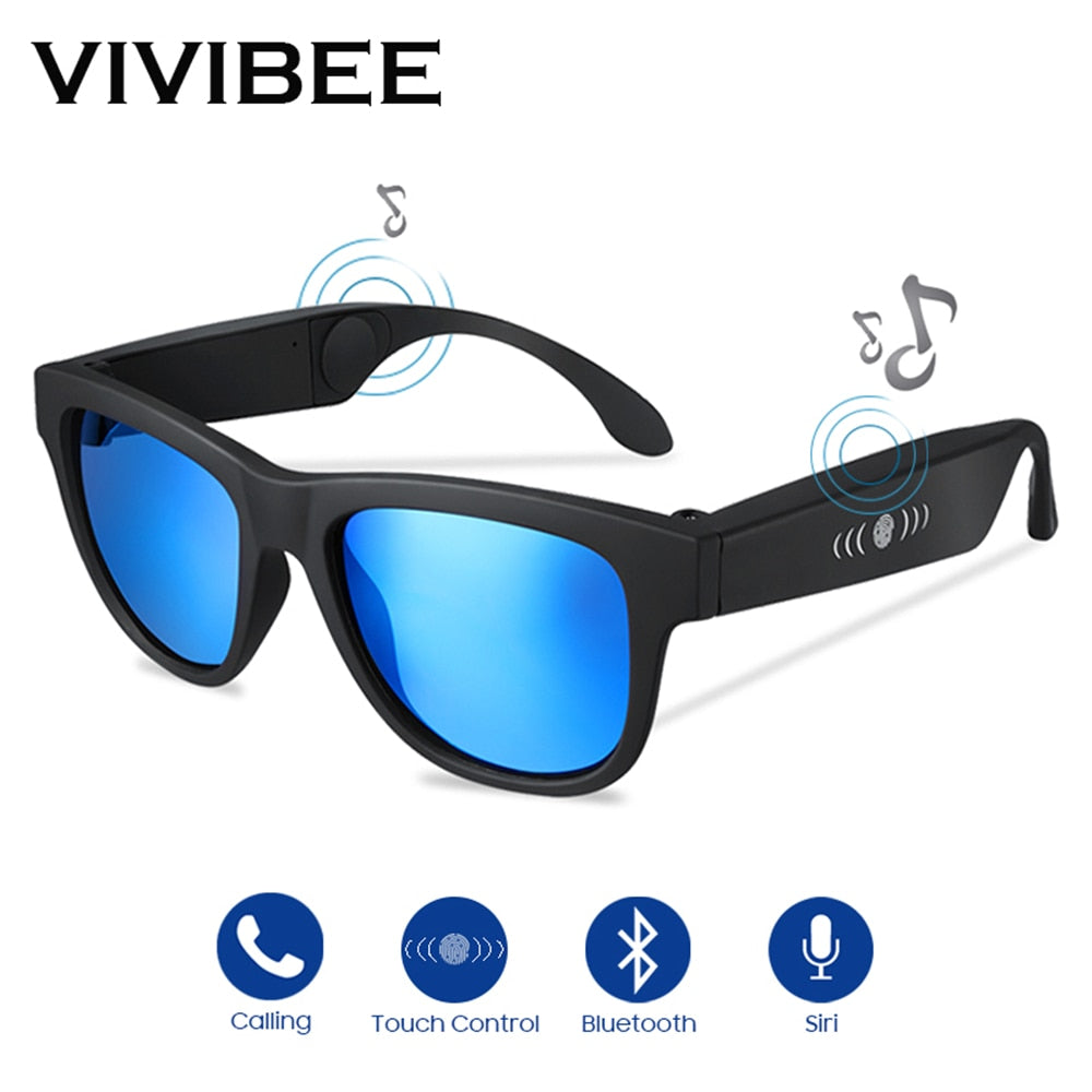 VIVIBEE Sunglasses Music Smart Unisex Bluetooth Polarized Audio Sun Glasses