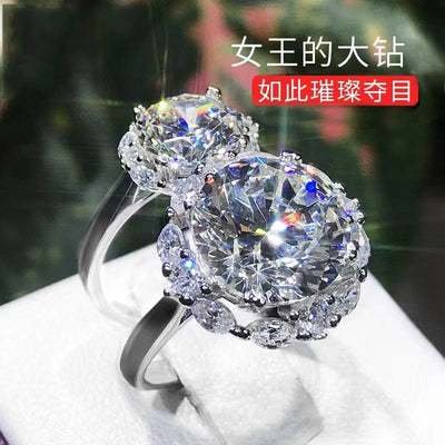 Ring - Women's Eight Heart Eight Arrow Six Claw Moissanite Zircon Wedding Ring