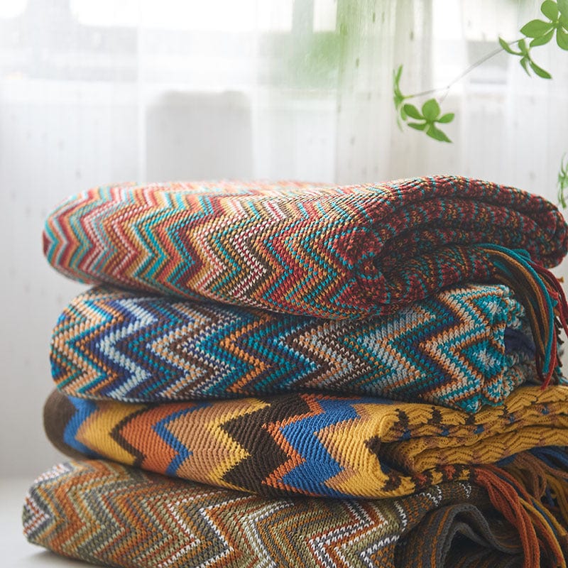 Bohemian Knitted Small Sofa Blanket - GiddyGoatStore