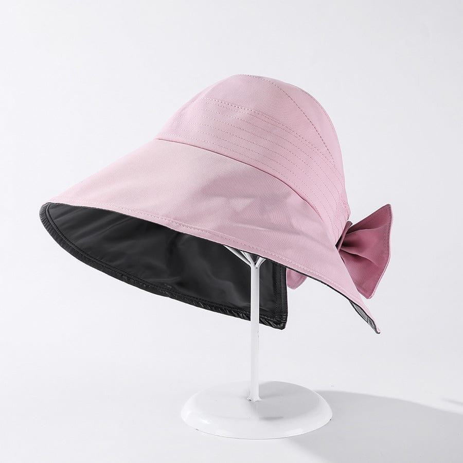 Women's Large Edge Walking Black Umbrella Fisherman Sunscreen Sun Hat