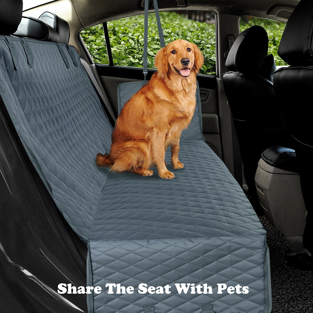 Waterproof Dog Mesh Car Seat Cover With Zipper And Pockets