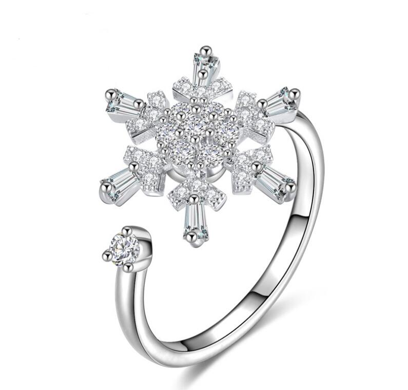 Ring - Women's Zircon Snowflake Adjustable Ring
