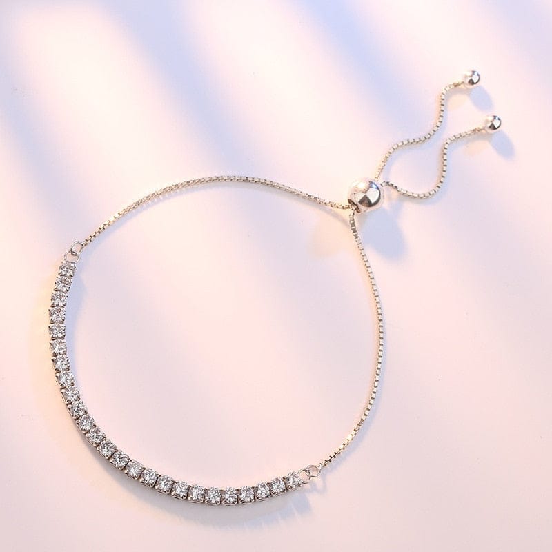 Bracelet - Women's Sterling Silver Sparkling Strand Tennis Bracelet