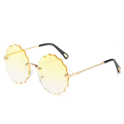Sunglasses -  Round Diamond Trimming Frameless Women's Sun Glasses