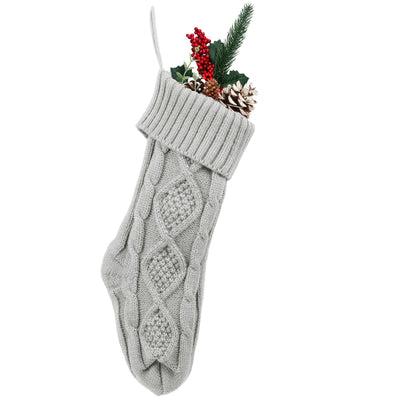 Christmas Stocking Embroidered Knitted Wool Xmas Socks