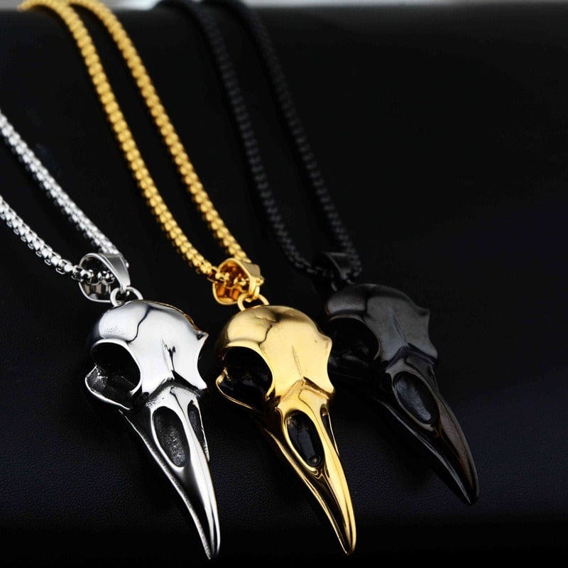 Necklace - Titanium Steel Unisex Crow Head Pendant