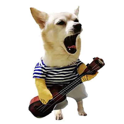 Funny Pet Halloween Costume Guitarist - GiddyGoatStore
