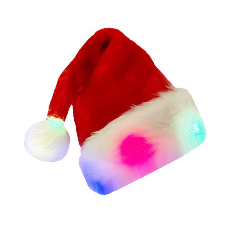 Christmas Hat - Plush LED Santa Xmas Hat