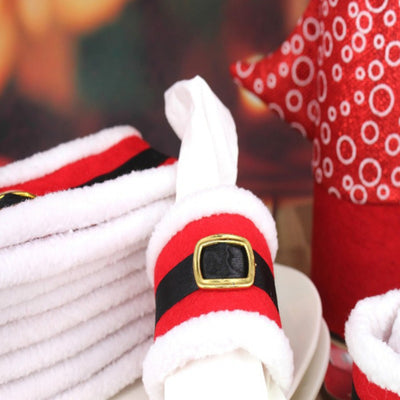 4PCS Santa Claus Napkin Ring Xmas Towel Holder