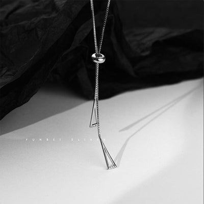 Necklace - Women's 925 Sterling Silver Geometric Triangle Necklace