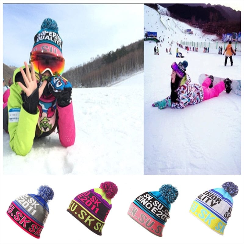 Warm Knitted Winter Skiing Snowboarding Beanie Hats