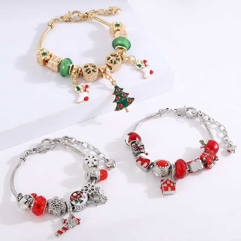 Christmas Bracelet - Beaded Xmas Bracelet