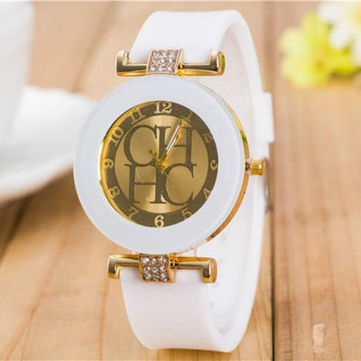 Watch - Women's Leather Geneva Quartz Silicone Watch