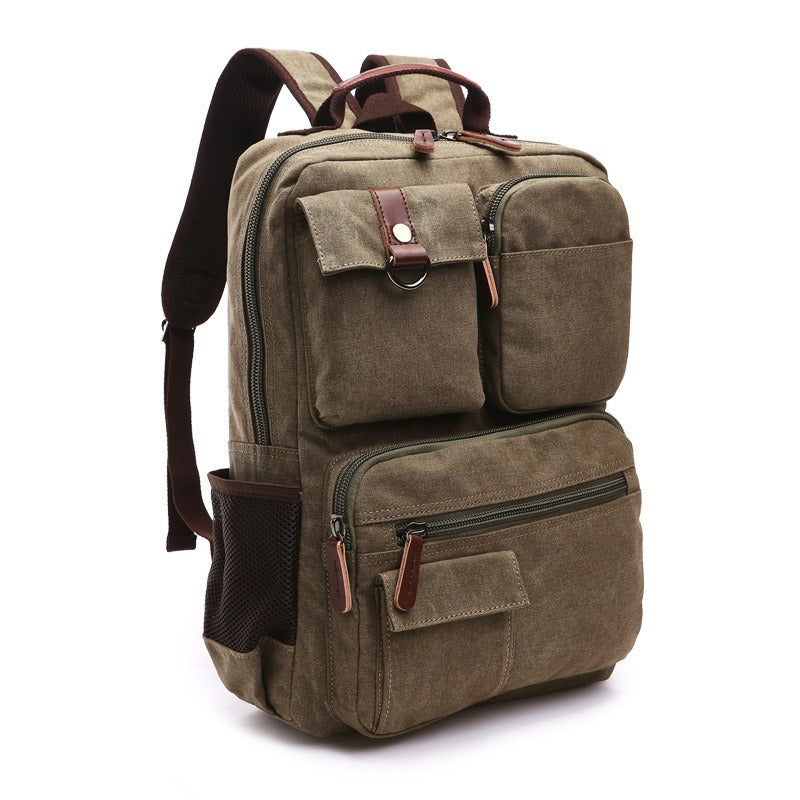 Backpack - Rolling Waxed Canvas Backpack For Men